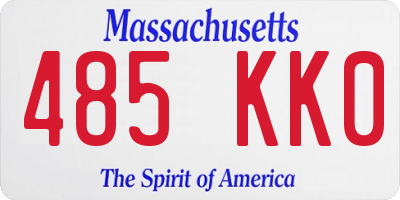 MA license plate 485KK0