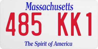 MA license plate 485KK1