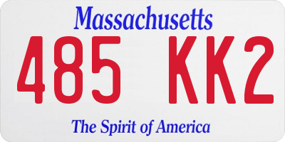 MA license plate 485KK2