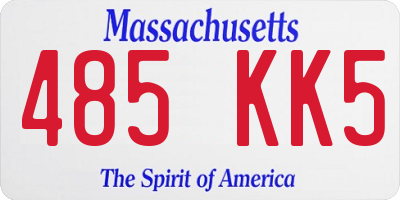 MA license plate 485KK5