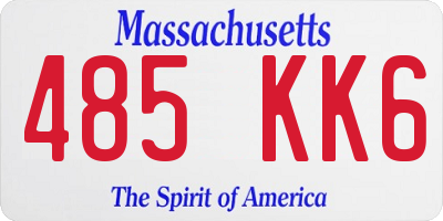 MA license plate 485KK6