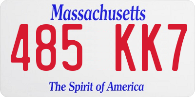 MA license plate 485KK7
