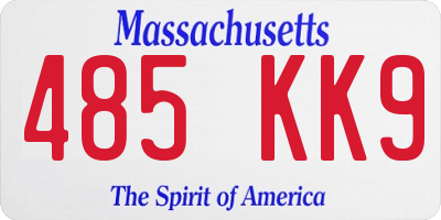 MA license plate 485KK9
