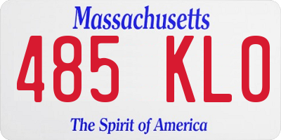 MA license plate 485KL0