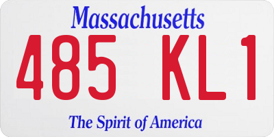 MA license plate 485KL1