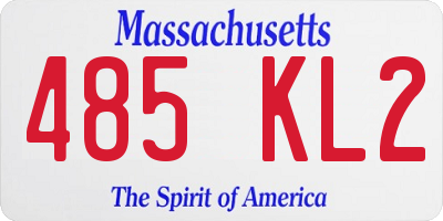 MA license plate 485KL2