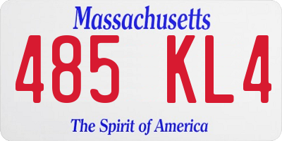 MA license plate 485KL4