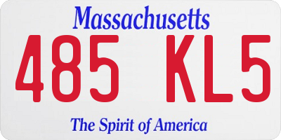 MA license plate 485KL5