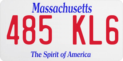 MA license plate 485KL6