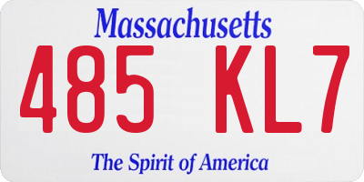 MA license plate 485KL7