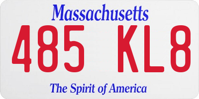 MA license plate 485KL8