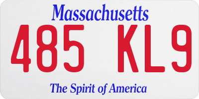 MA license plate 485KL9