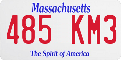 MA license plate 485KM3