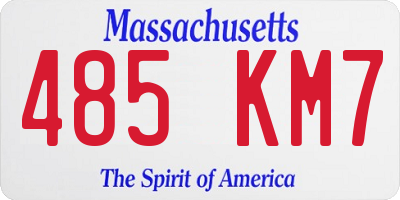 MA license plate 485KM7