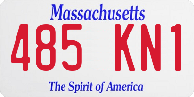MA license plate 485KN1