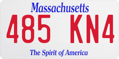 MA license plate 485KN4