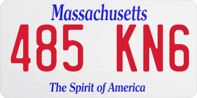MA license plate 485KN6