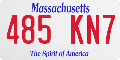 MA license plate 485KN7