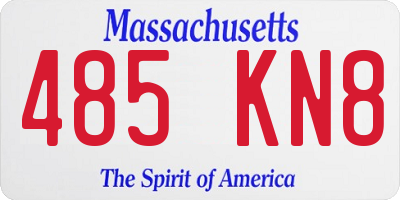 MA license plate 485KN8
