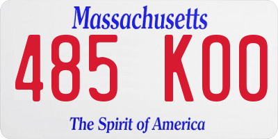 MA license plate 485KO0