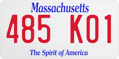 MA license plate 485KO1