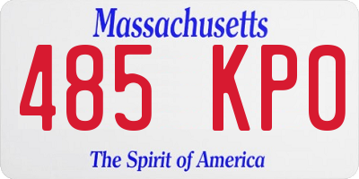 MA license plate 485KP0