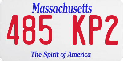 MA license plate 485KP2