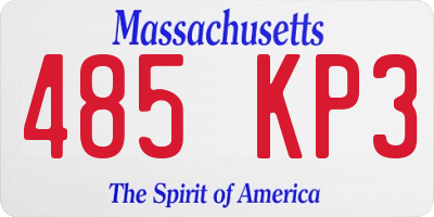 MA license plate 485KP3