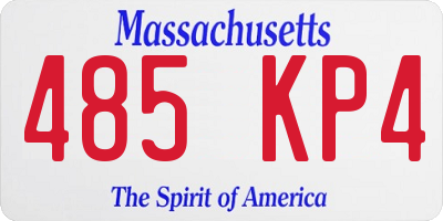 MA license plate 485KP4