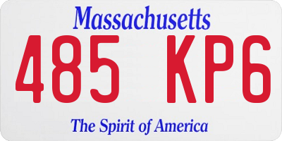 MA license plate 485KP6