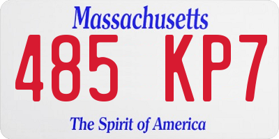 MA license plate 485KP7