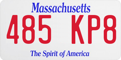 MA license plate 485KP8