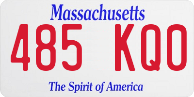 MA license plate 485KQ0