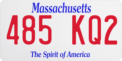 MA license plate 485KQ2