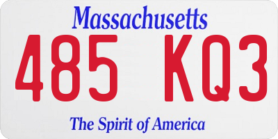 MA license plate 485KQ3