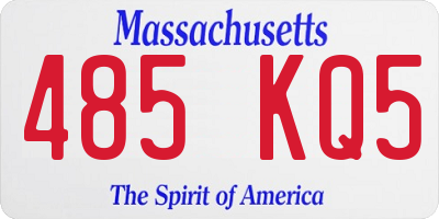 MA license plate 485KQ5