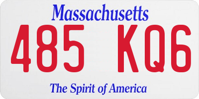 MA license plate 485KQ6