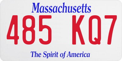 MA license plate 485KQ7