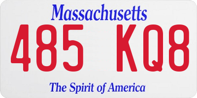 MA license plate 485KQ8