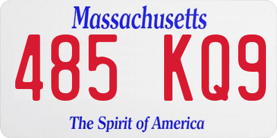MA license plate 485KQ9
