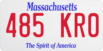 MA license plate 485KR0