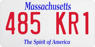 MA license plate 485KR1