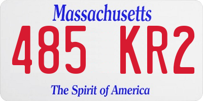 MA license plate 485KR2