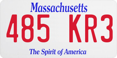 MA license plate 485KR3