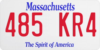 MA license plate 485KR4