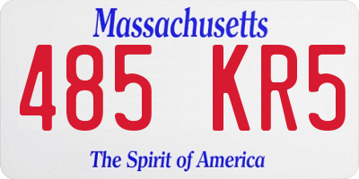 MA license plate 485KR5