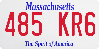MA license plate 485KR6