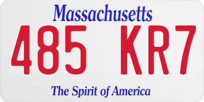 MA license plate 485KR7