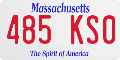 MA license plate 485KS0