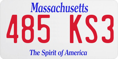 MA license plate 485KS3